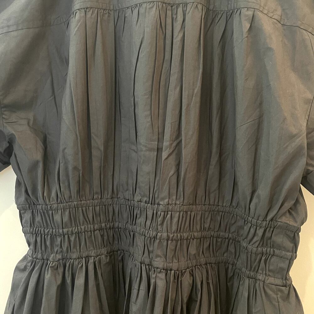 J.Crew Elena Shirtdress Cotton Poplin Midi Short Sleeves Vacation BY832 Black 6 - Picture 10 of 16